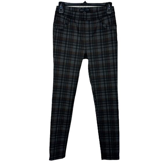 Sanctuary x Anthropologie Small Skinny Pants Plaid Pull-On Stretch Mid-Rise Gray - Picture 1 of 9
